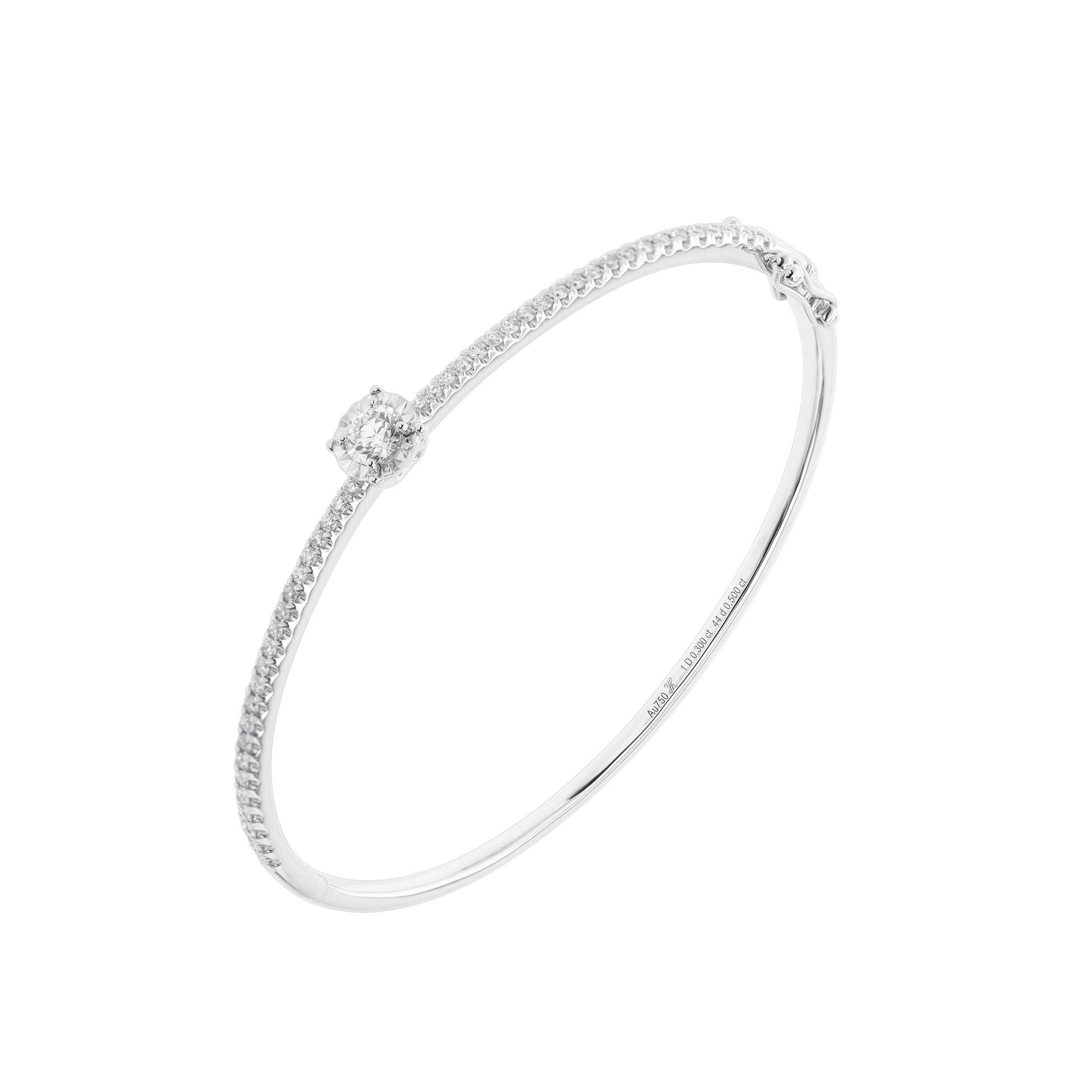 GIA-18K白色黃金鑽石手鐲