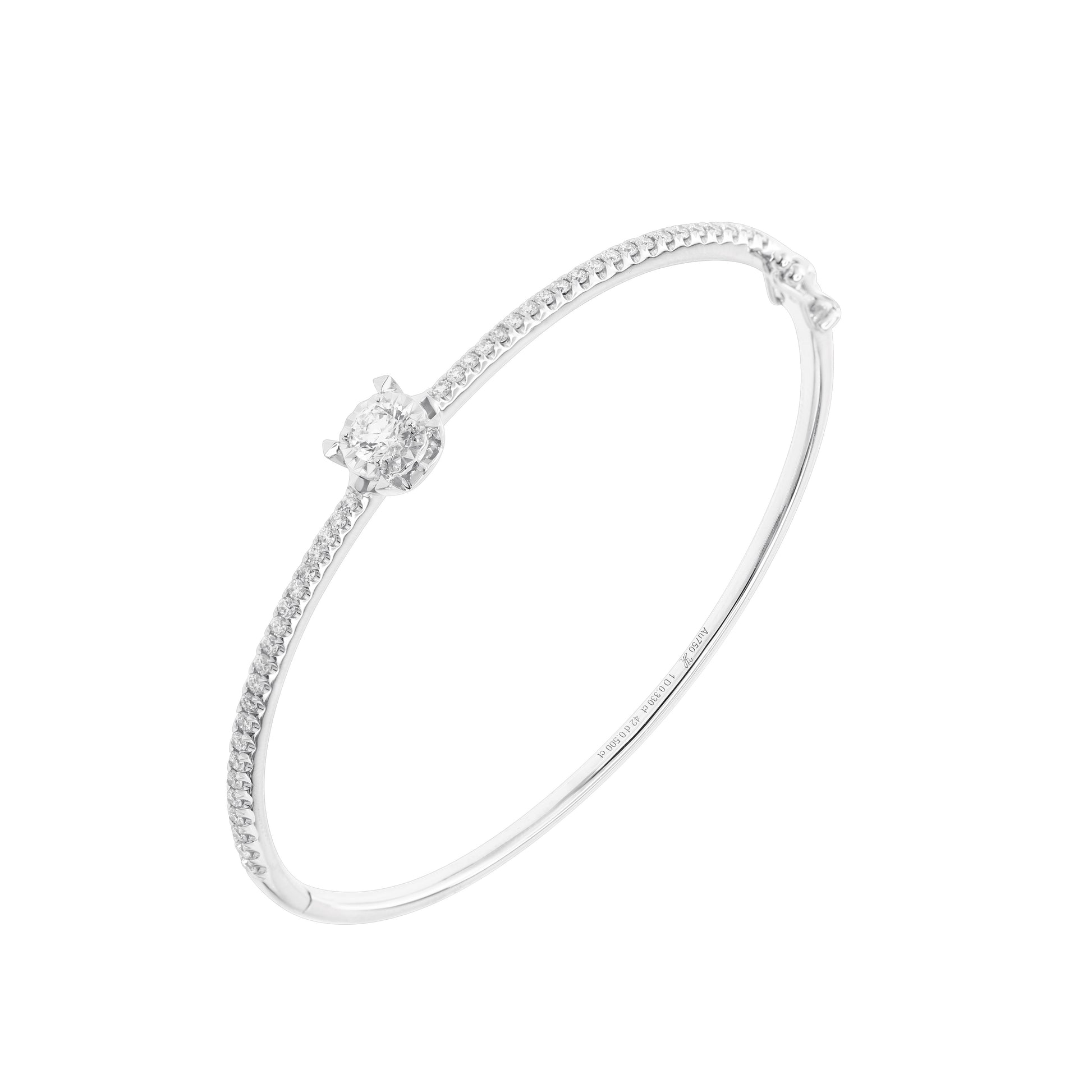 GIA-18K白色黃金鑽石手鐲