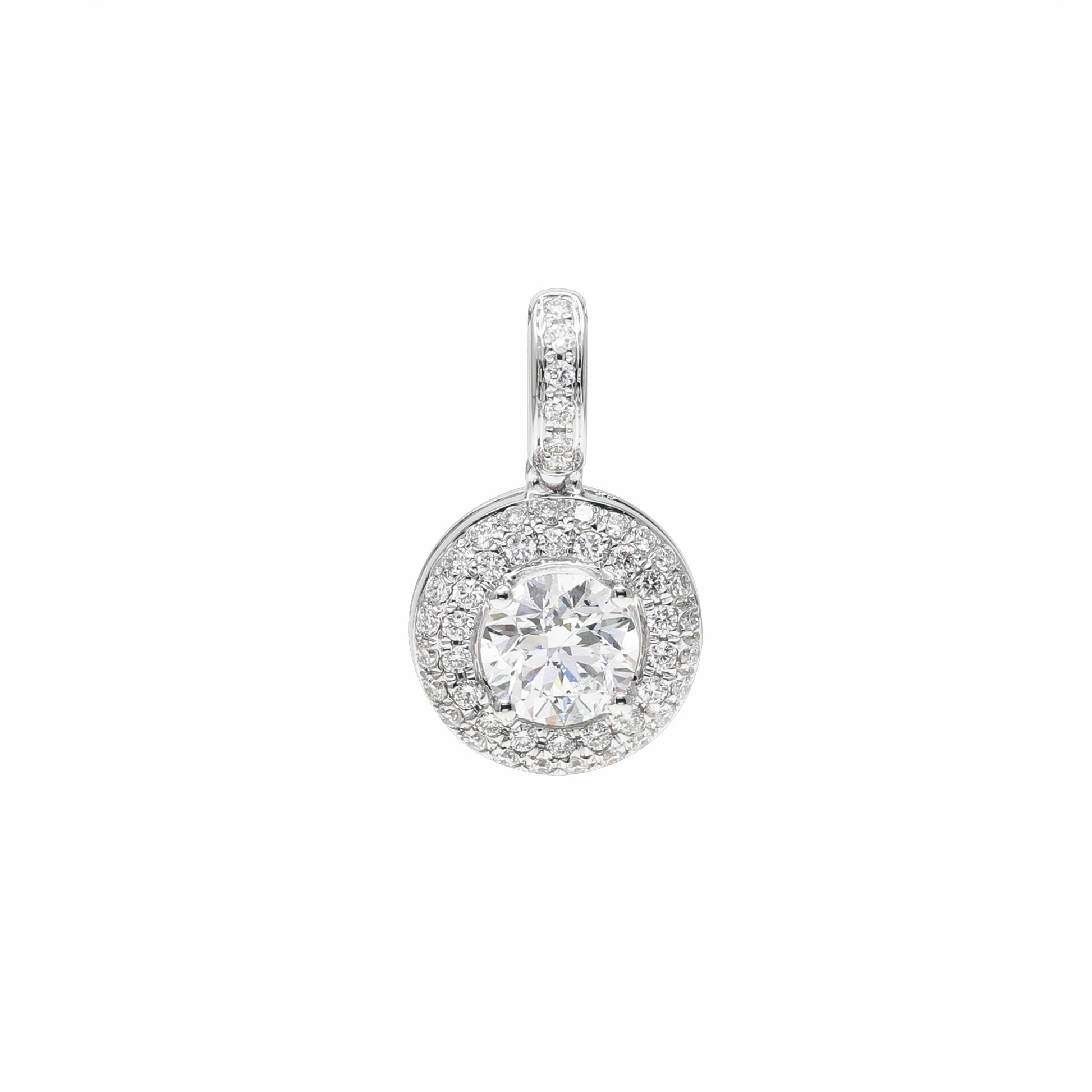 GIA-18K白色黃金鑽石吊咀