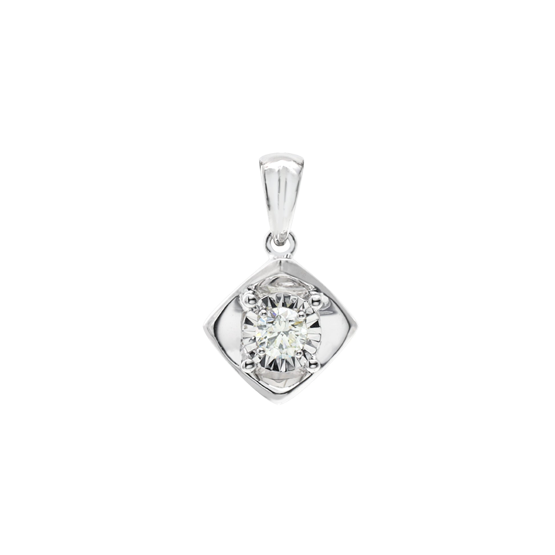 GIA-18K白色黃金鑽石吊咀