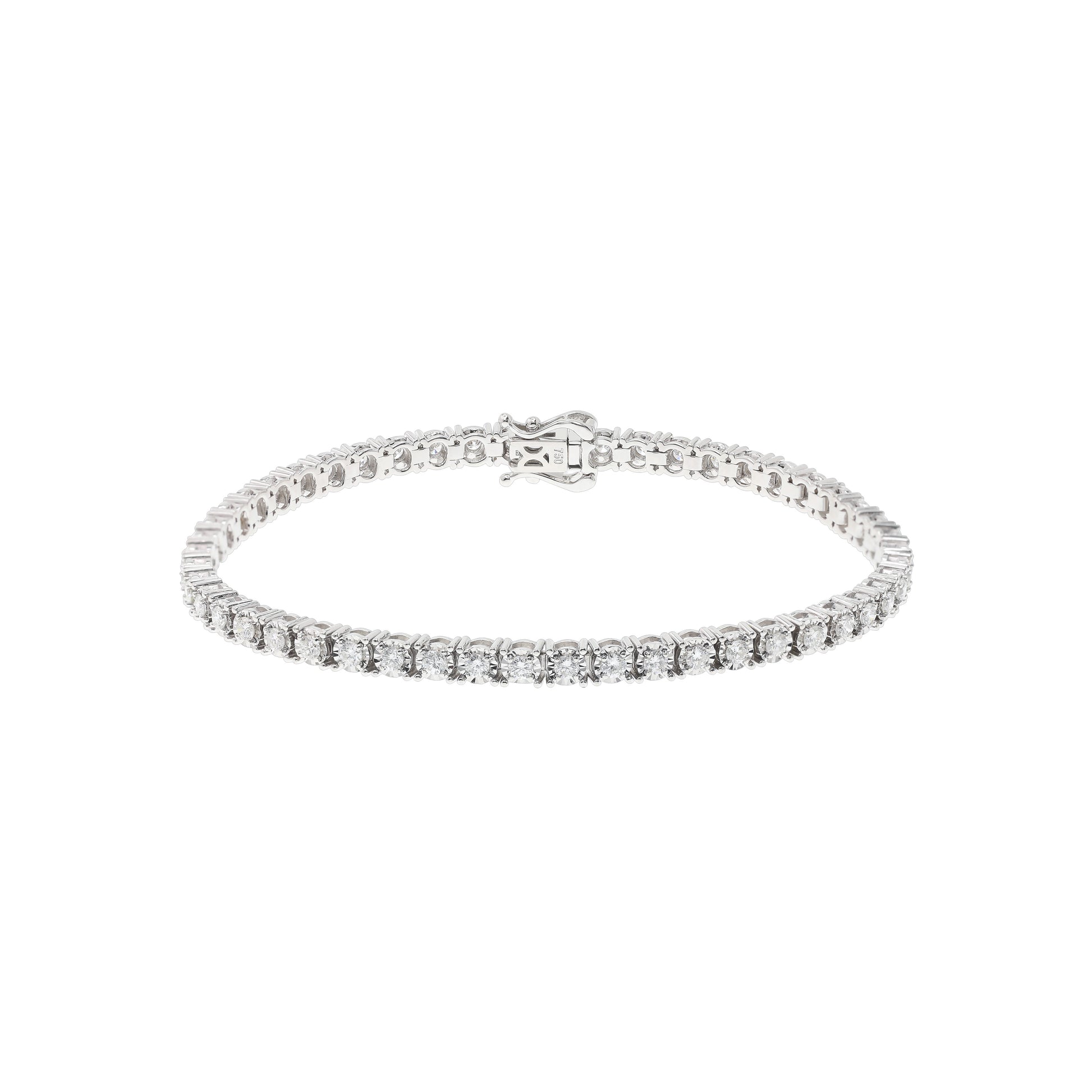 18K白色黃金天然鑽石混身手鏈