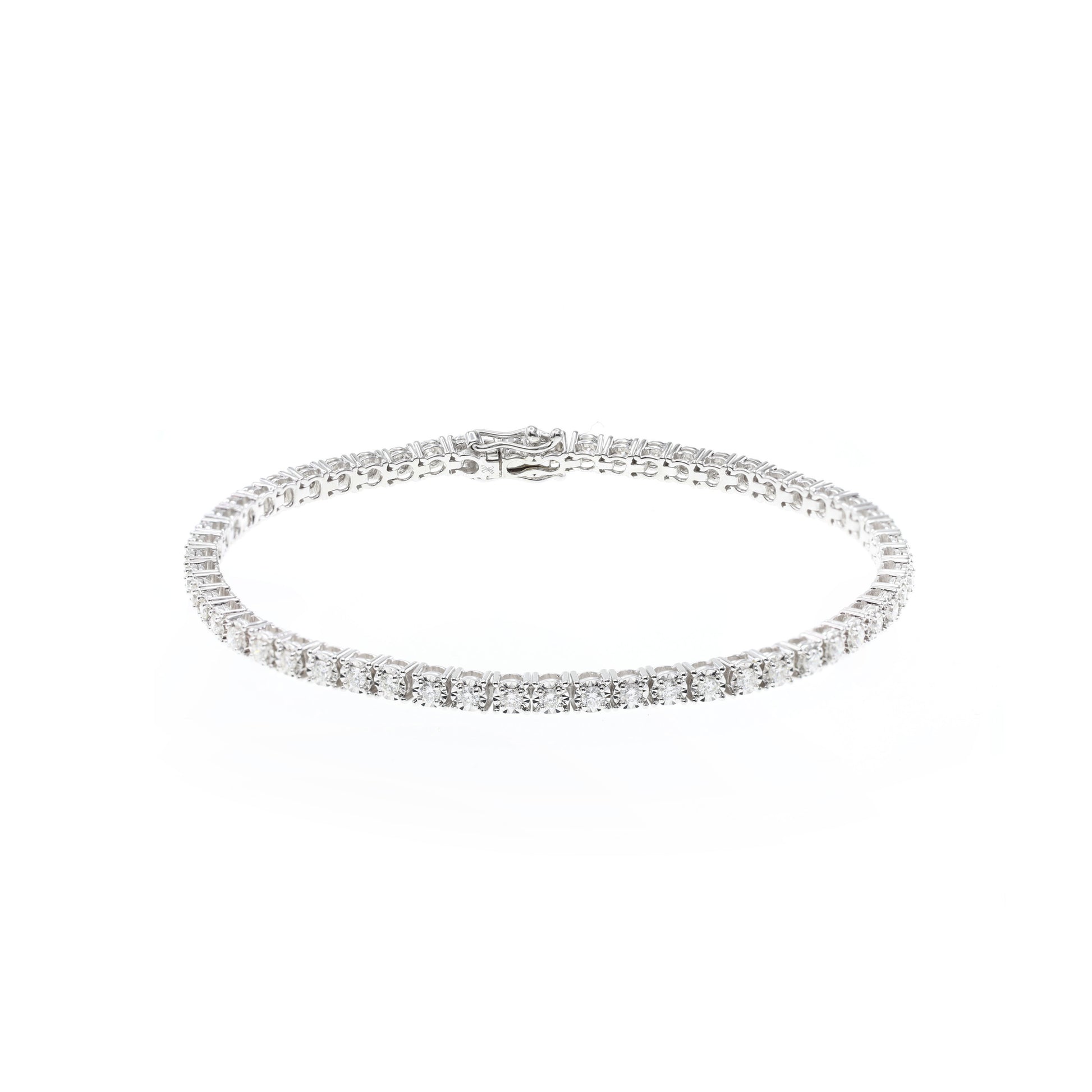 18K白色黃金天然鑽石混身手鏈