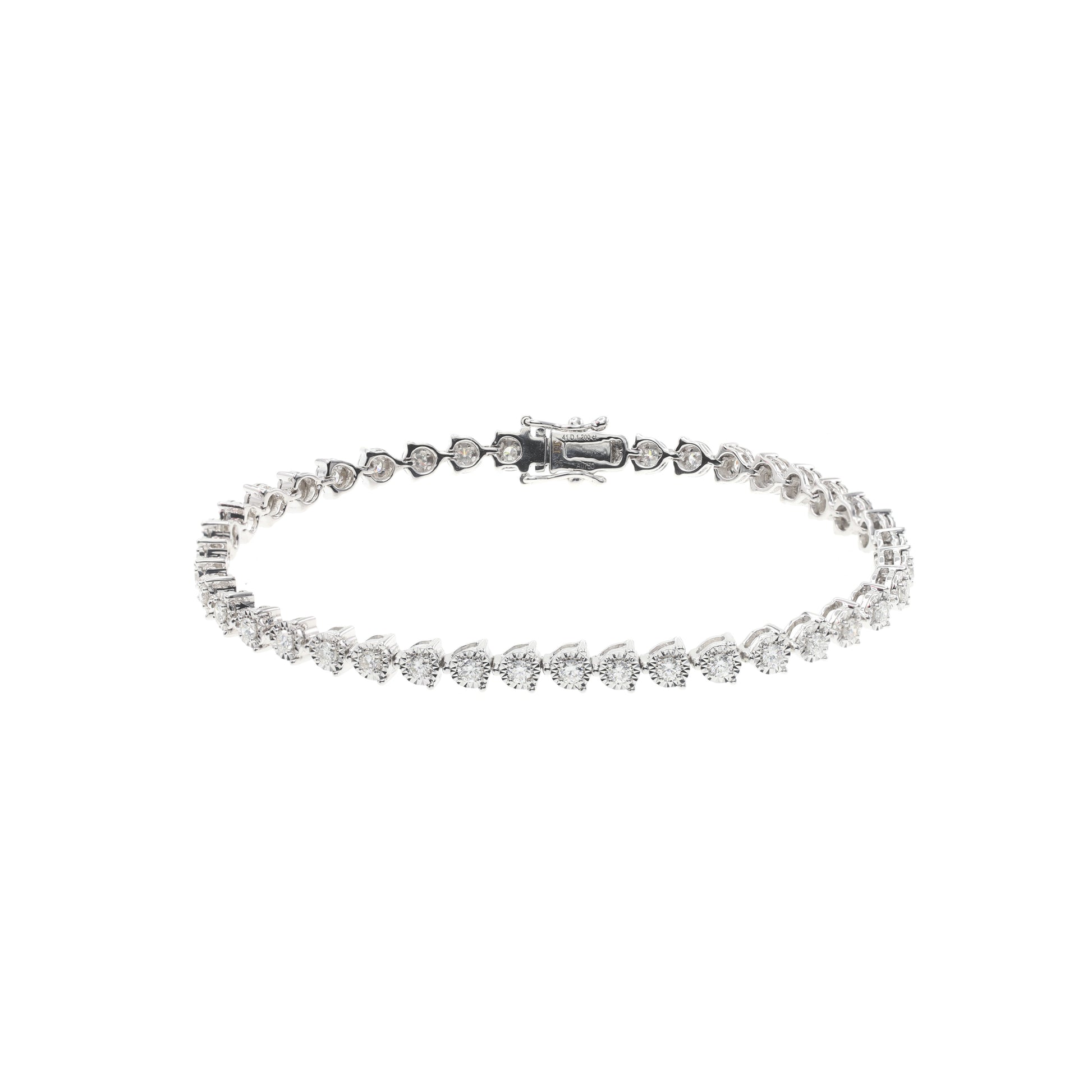 18K白色黃金天然鑽石混身手鏈