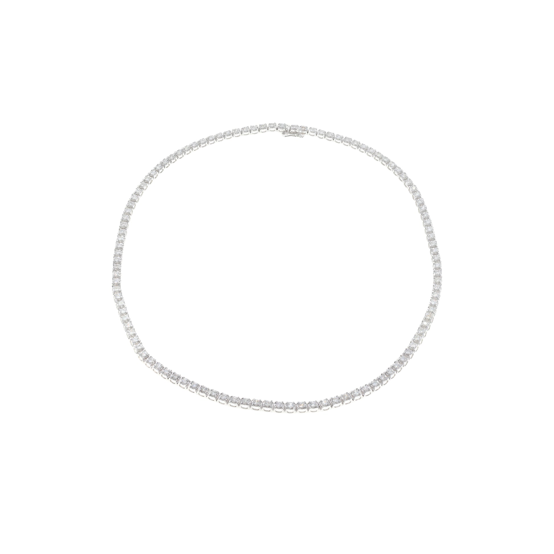 18K白色黃金天然鑽石頸鏈