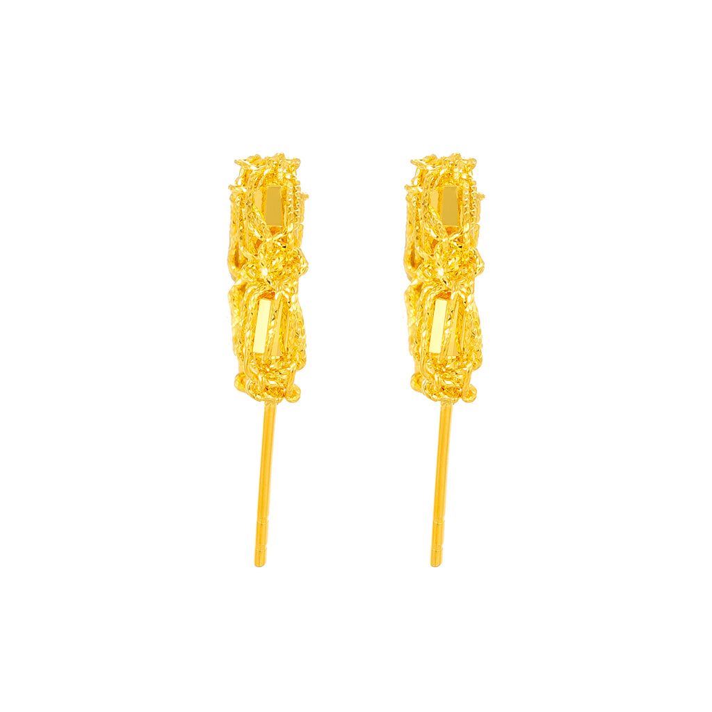 5G繞線柱形手工黃金耳環