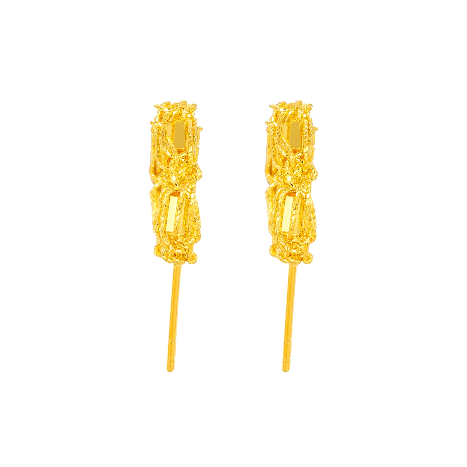 5G繞線柱形手工黃金耳環