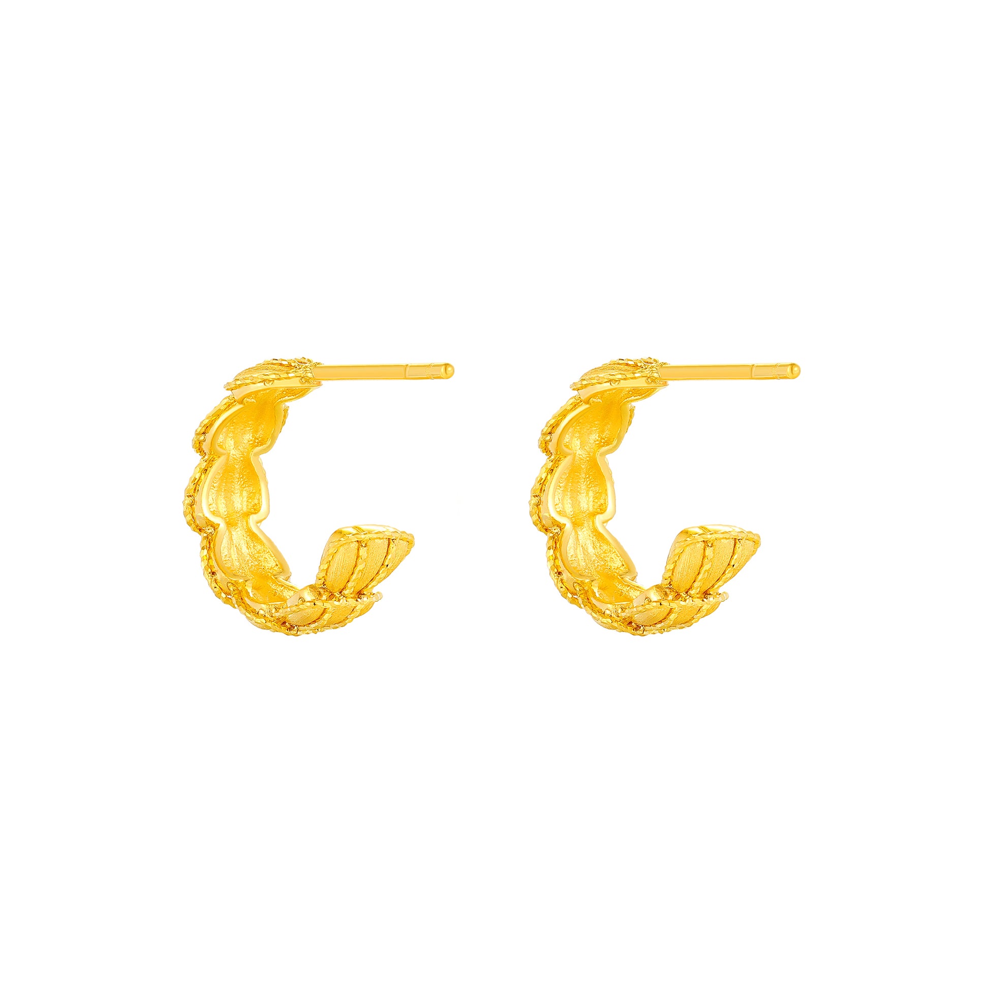 5G絲絨貝殼黃金耳環