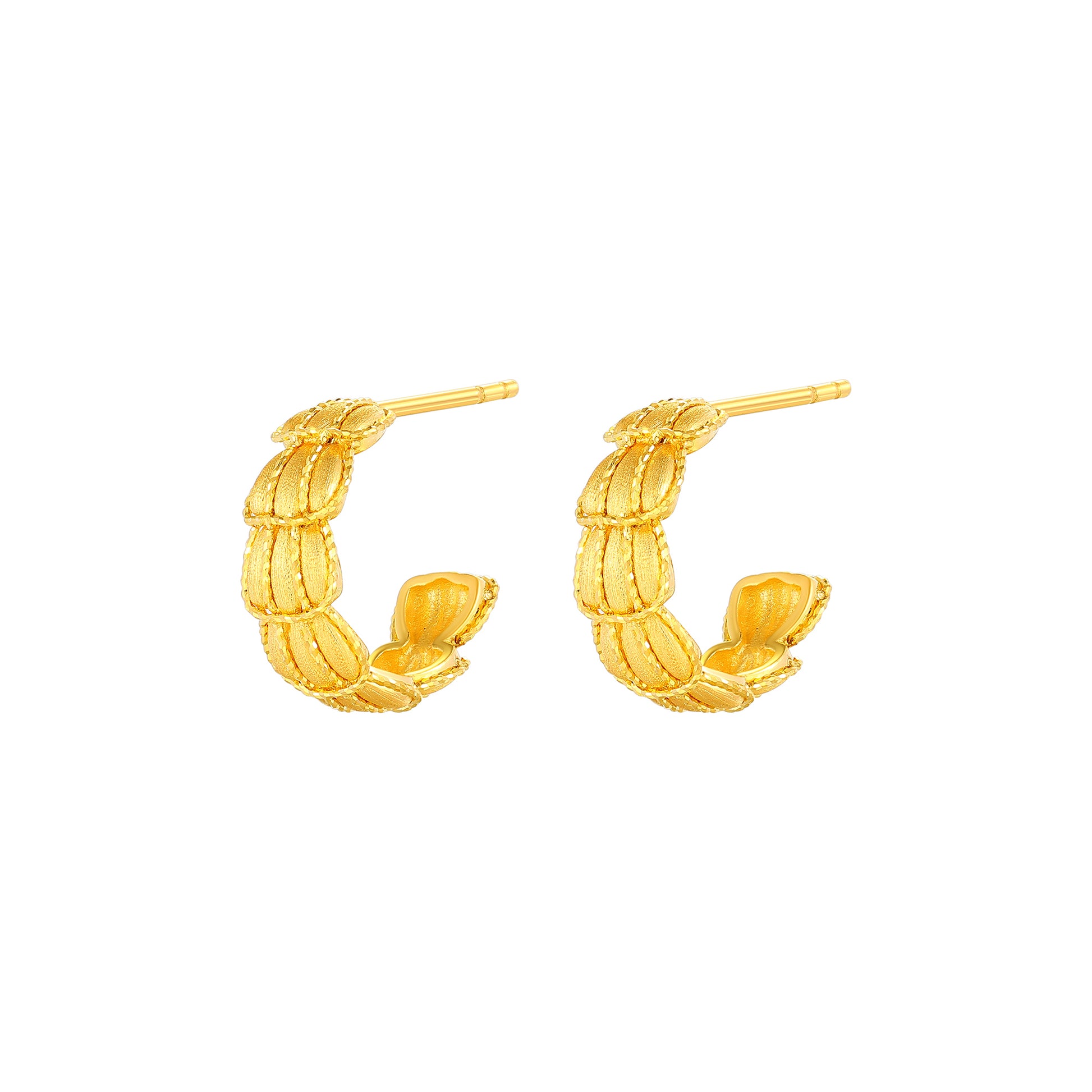 5G絲絨貝殼黃金耳環