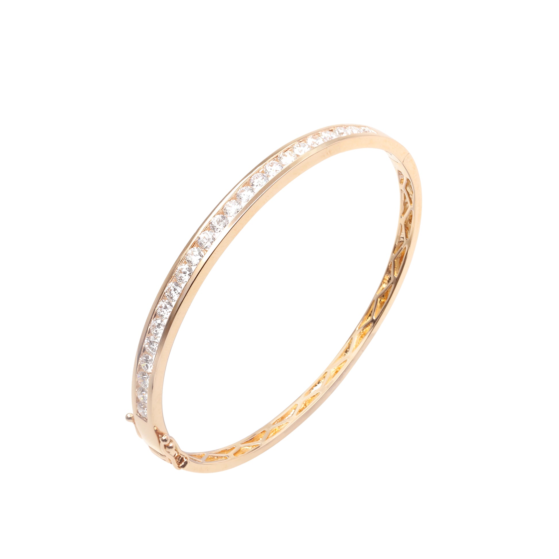 18K玫瑰色黃金鑽石手鐲