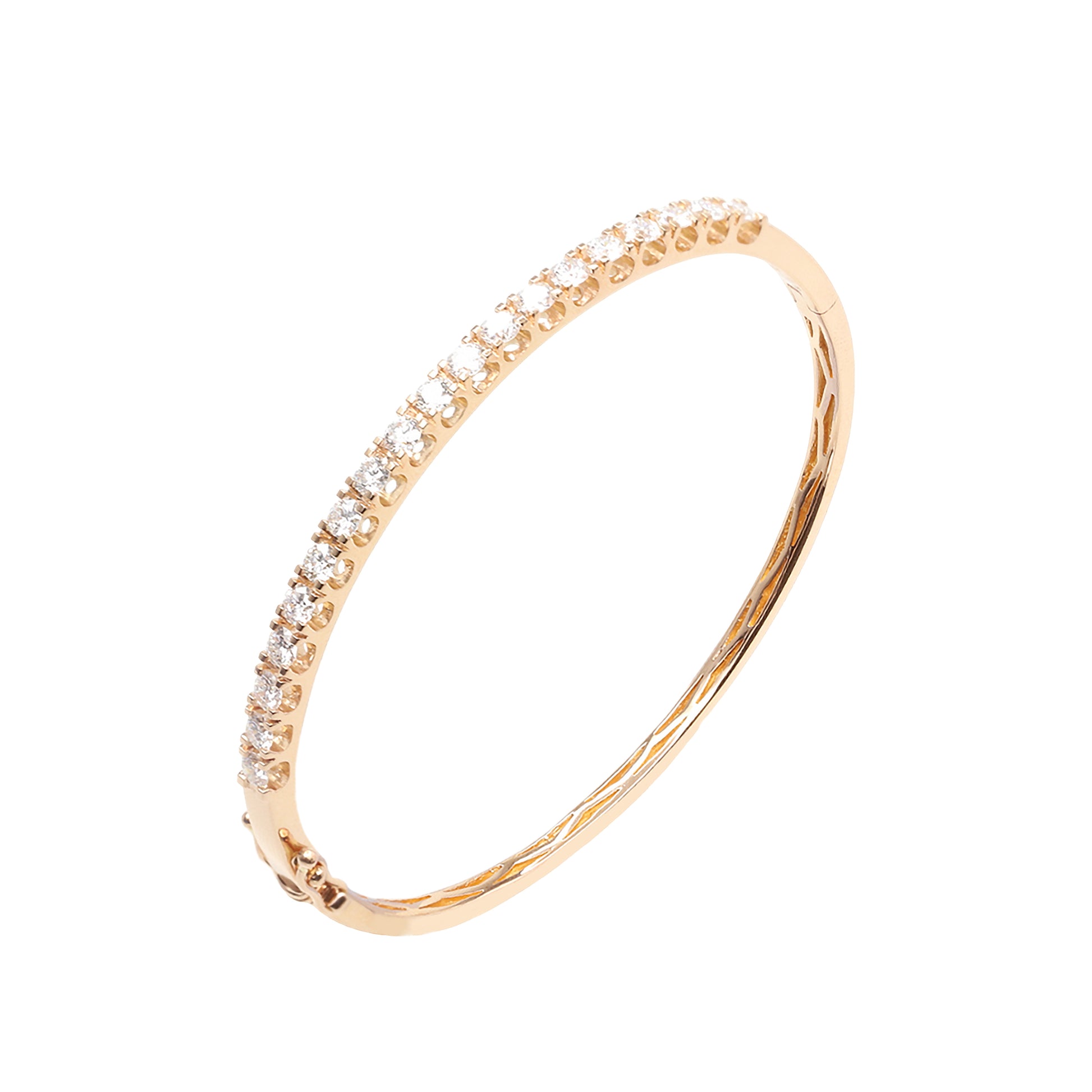 18K玫瑰色黃金鑽石手鐲