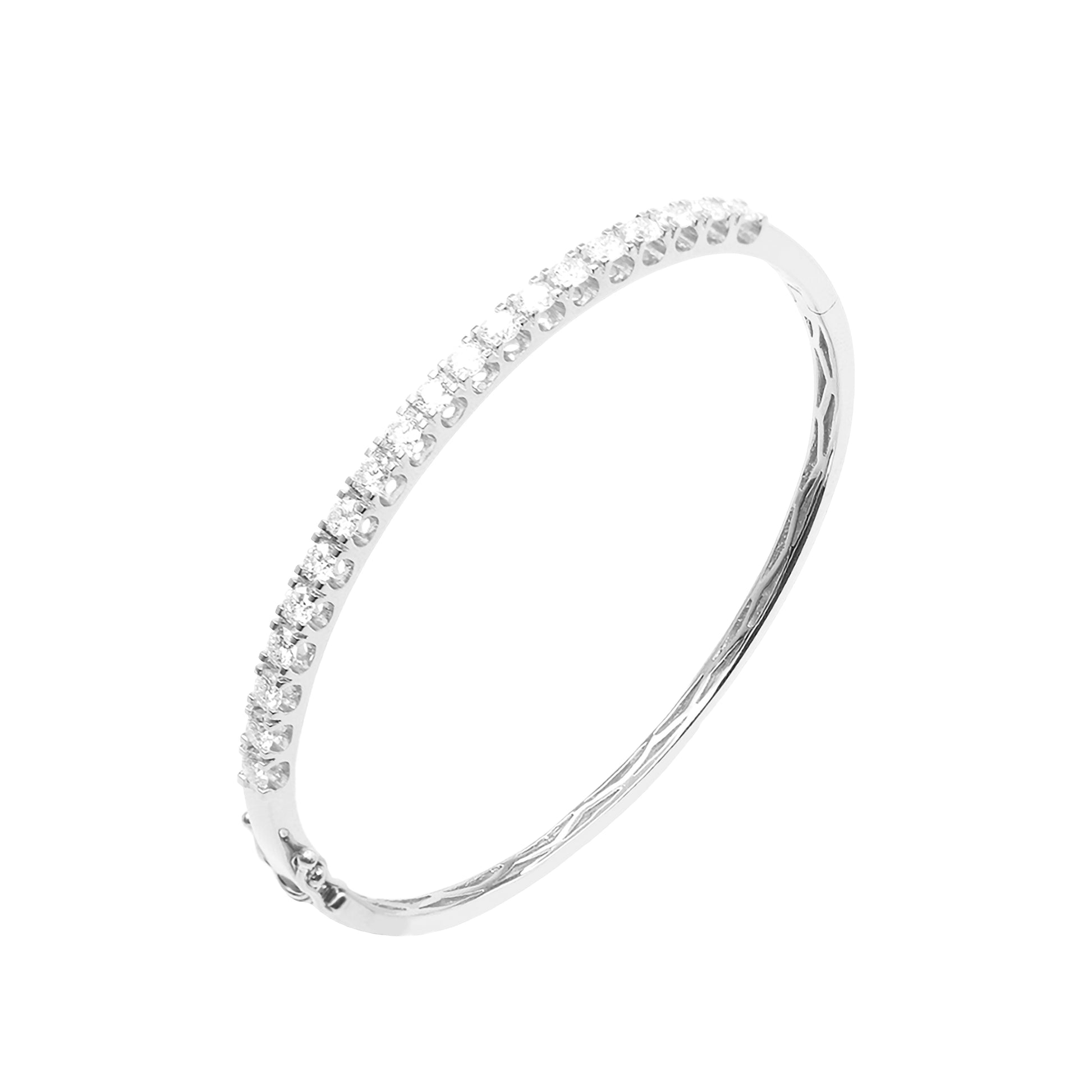 18K白色黃金鑽石手鐲