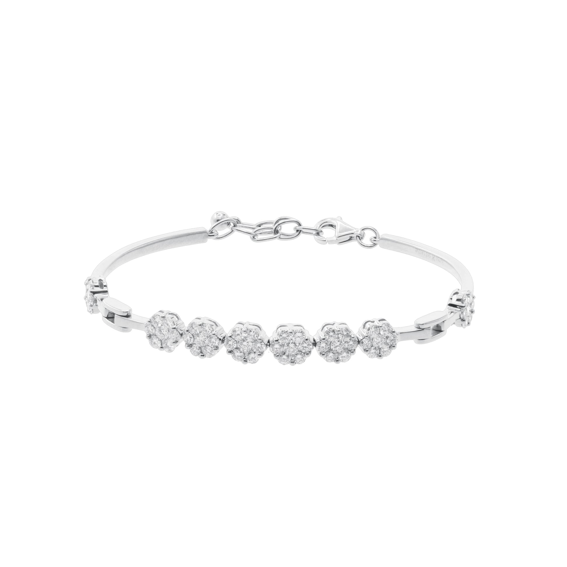 18K白色黃金鑽石半身手鏈