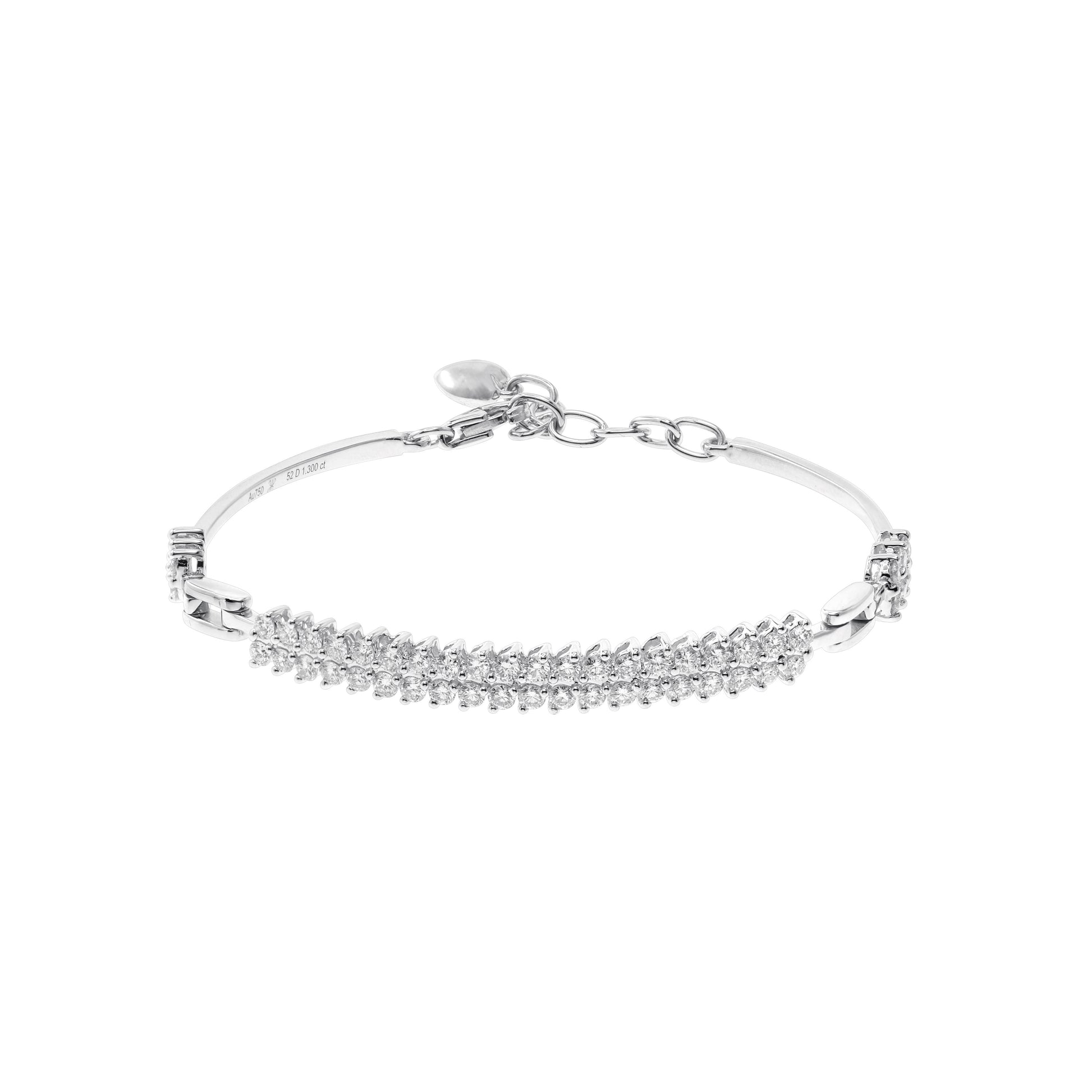 18K白色黃金鑽石半身手鏈