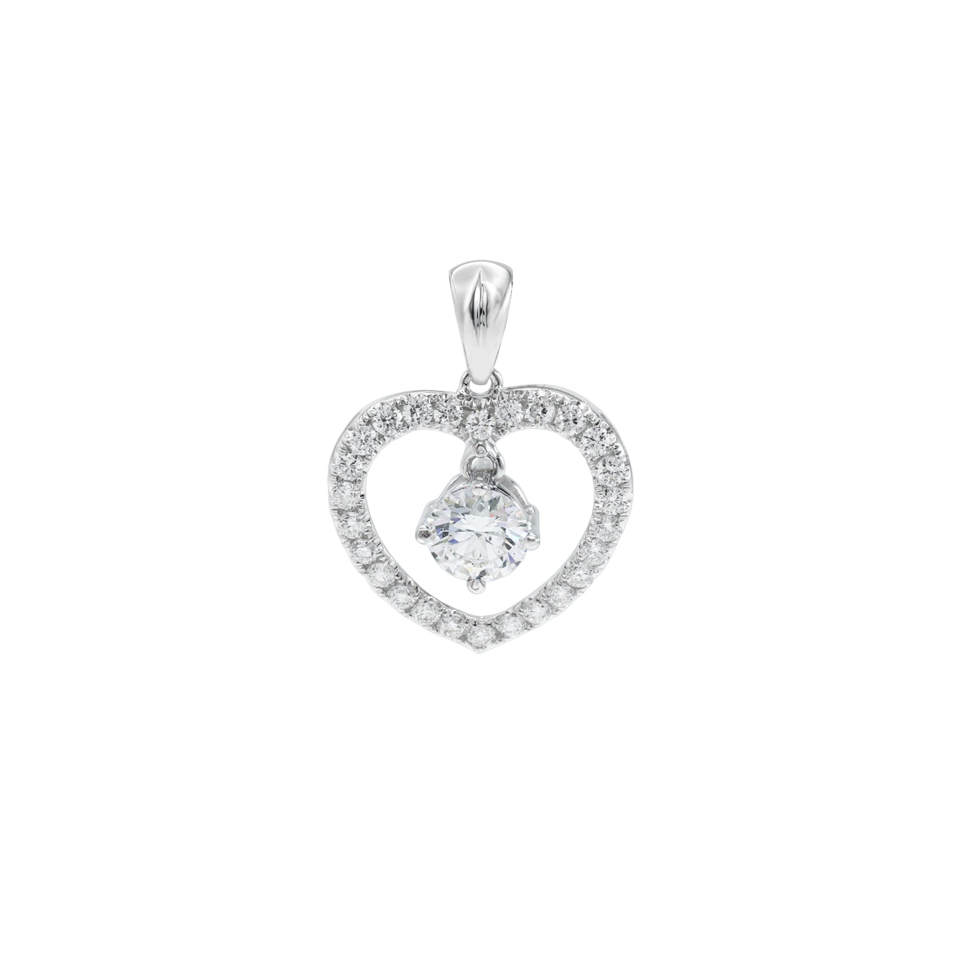 "GIA"18K白色黃金鑽石吊咀