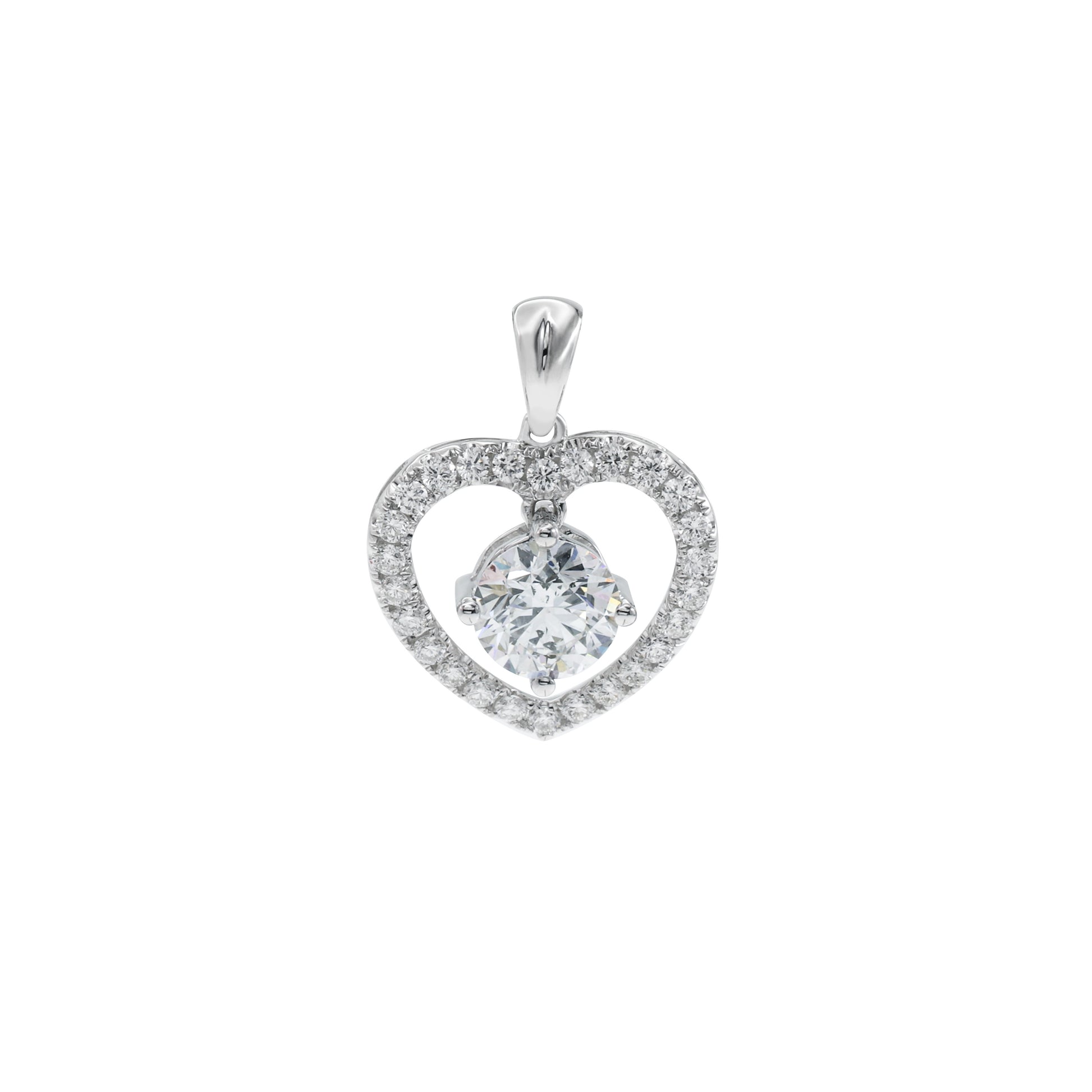 "GIA"18K白色黃金鑽石吊咀