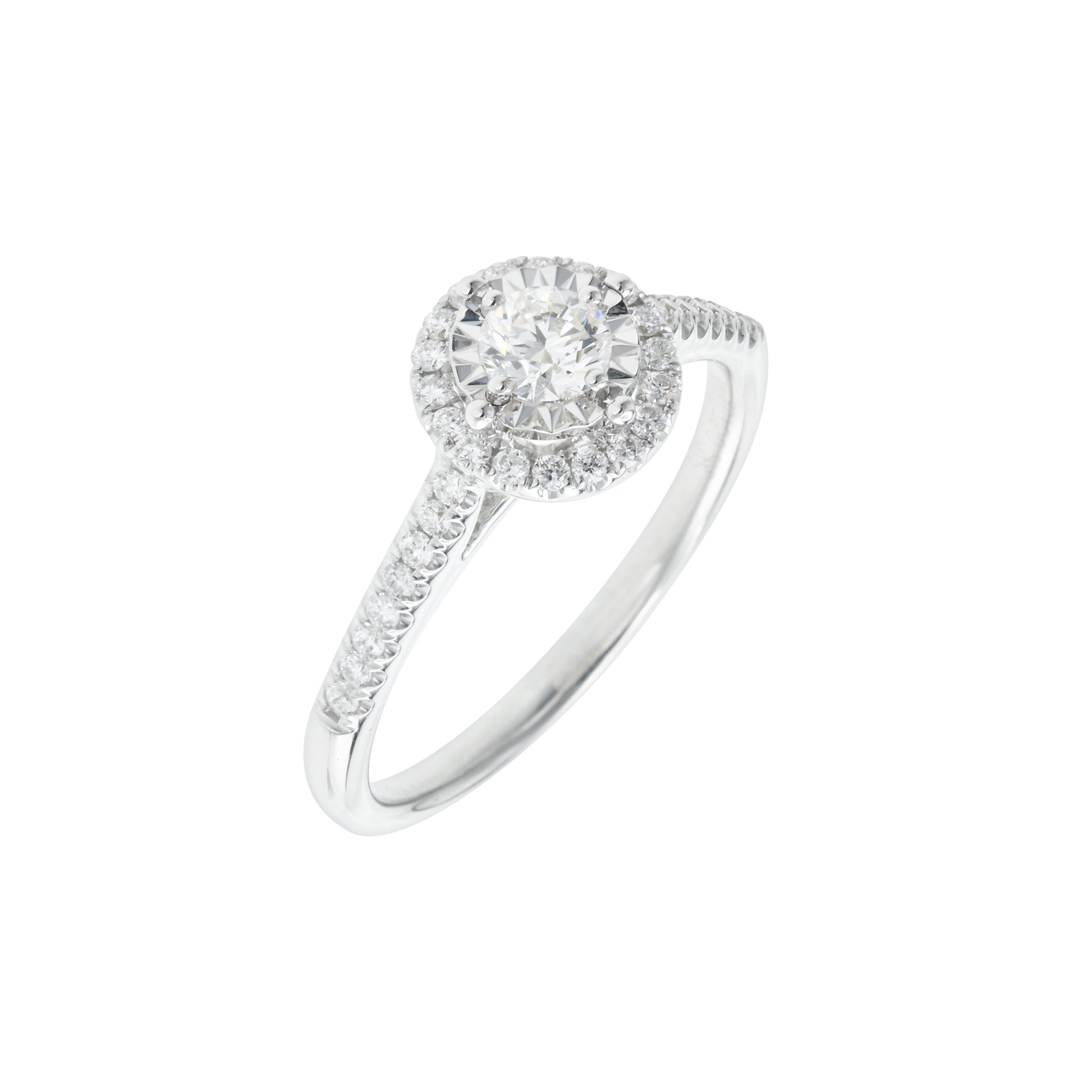 18K白色黃金鑽石花款戒指