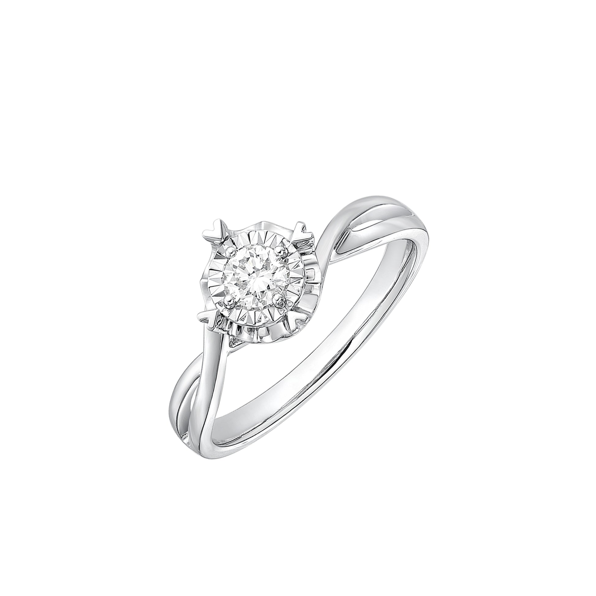 18K白色黃金鑽石戒指