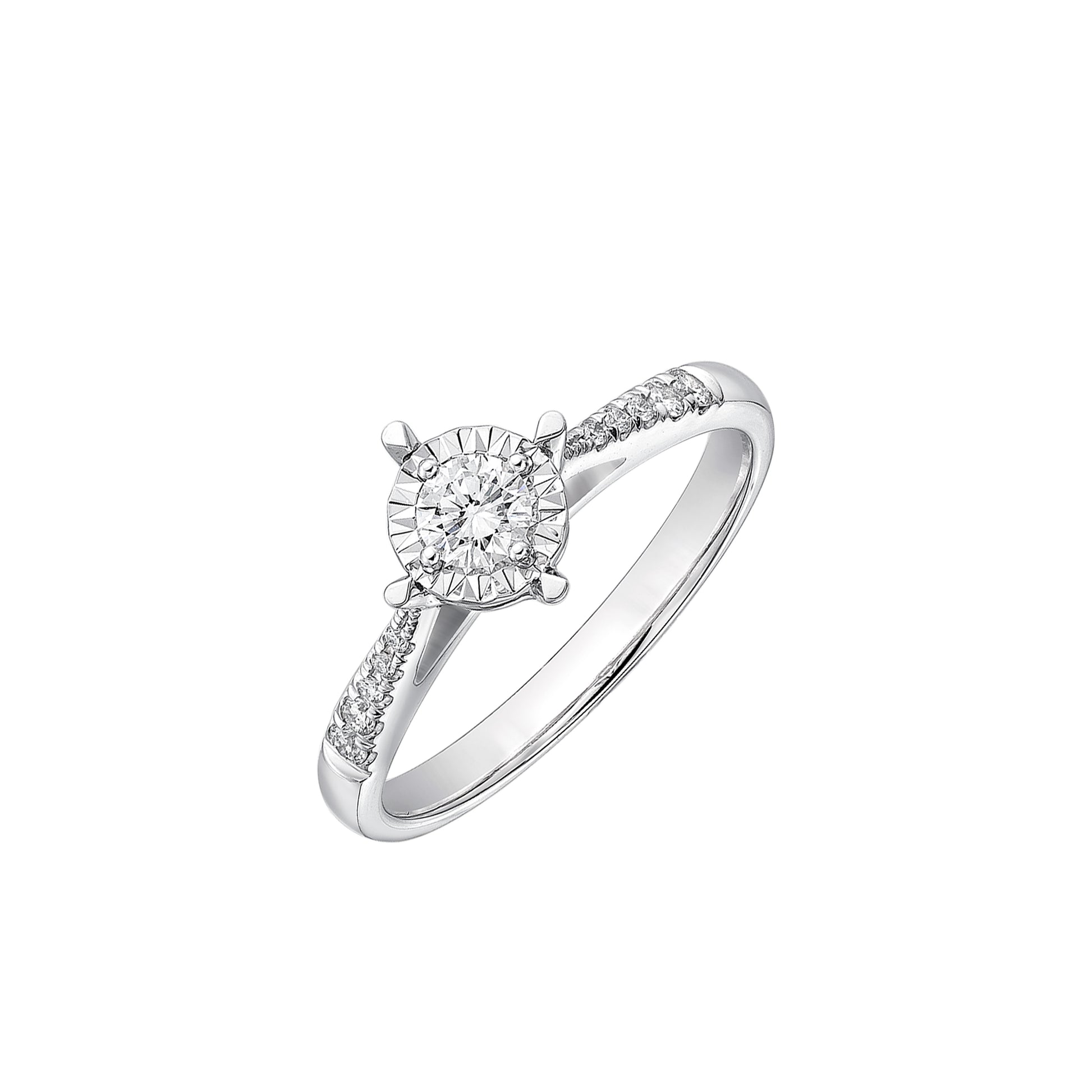 18K白色黃金鑽石戒指