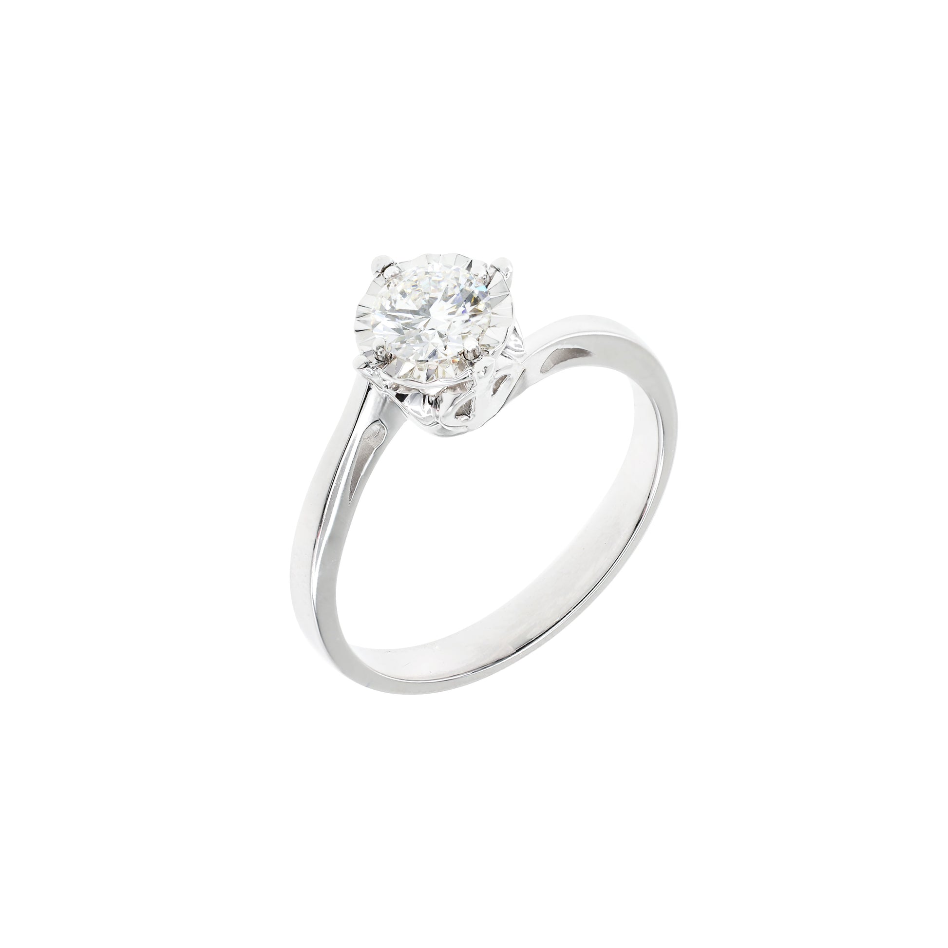 GIA-18K白色黃金鑽石戒指